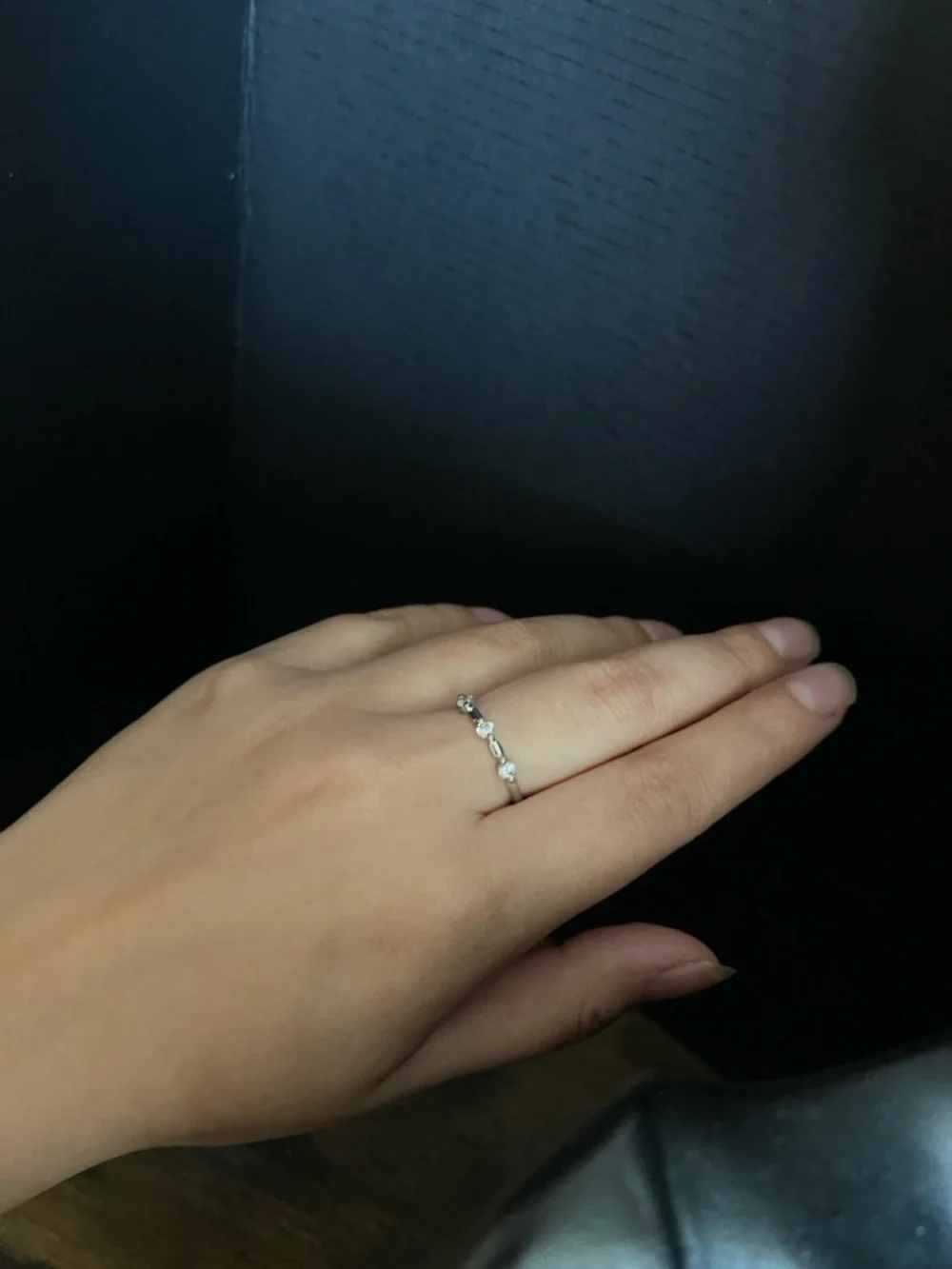 Sterling silver dainty round cut size 6 ring stackable band ring